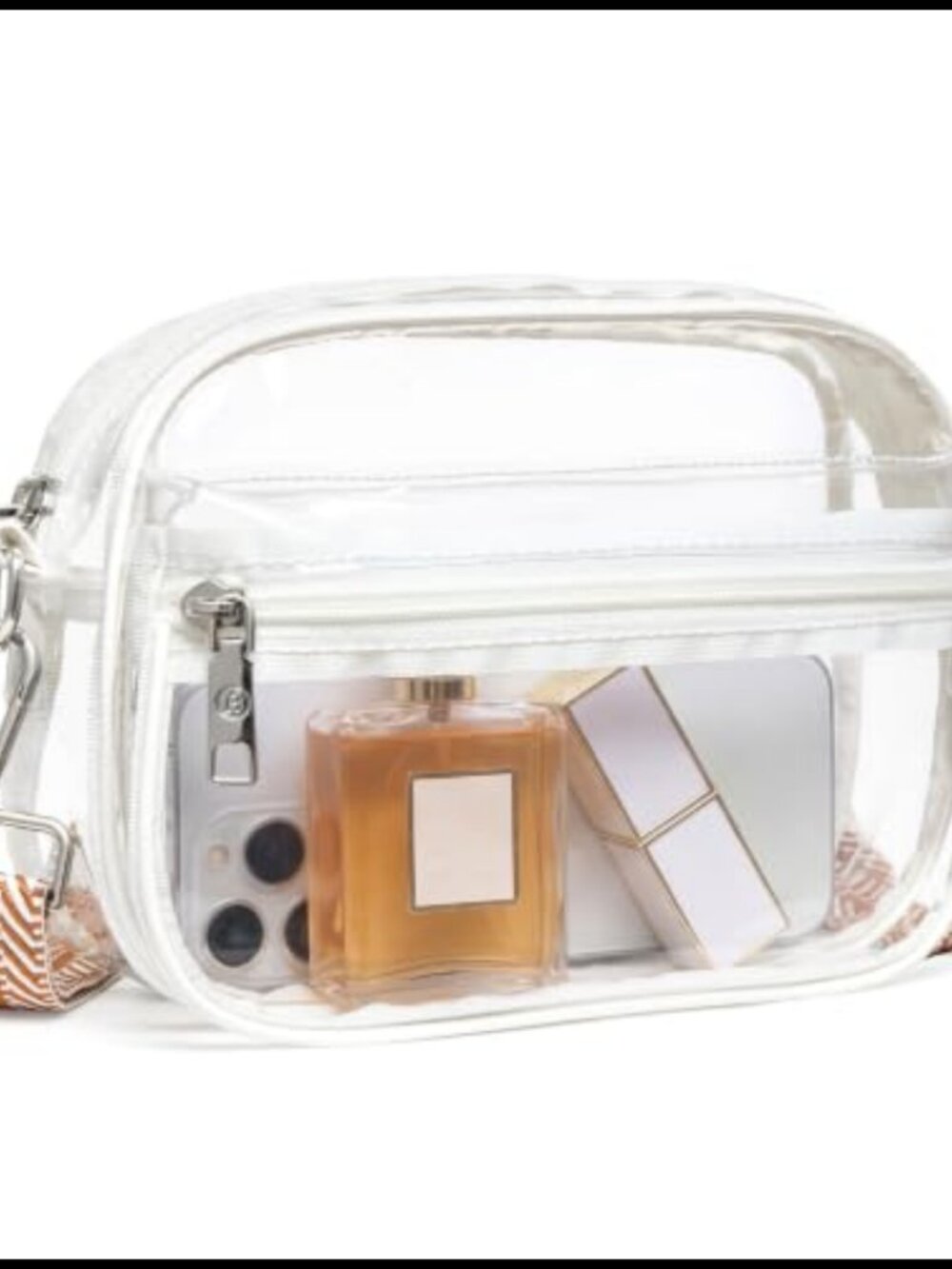 Stadium Approved Clear Crossbody Purse Thick TPU Waterproof Adjustable Strap